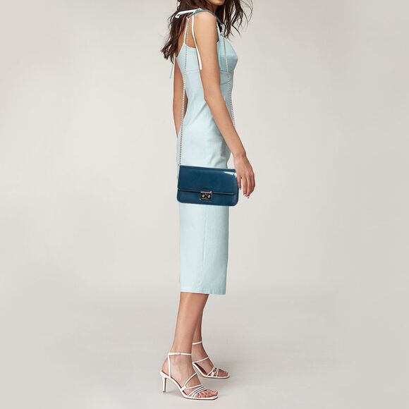 Dior Dark Blue Patent Leather Miss Dior Promenade Wallet on Chain - Picture 2 of 4